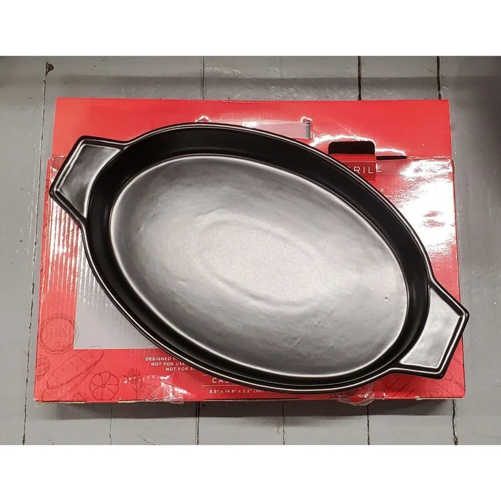 Open Box Parini Ceramic Cookware for the Grill Casserole Pan 14.8